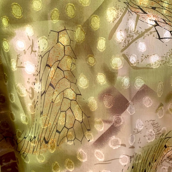 90s Vintage sheer blouse with unique buttons and wild fabric - Picture 11 of 11